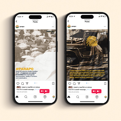phone mockup with instagram post